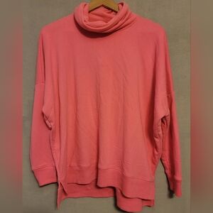Aerie Coral Pink Cowl Neck Sweatshirt